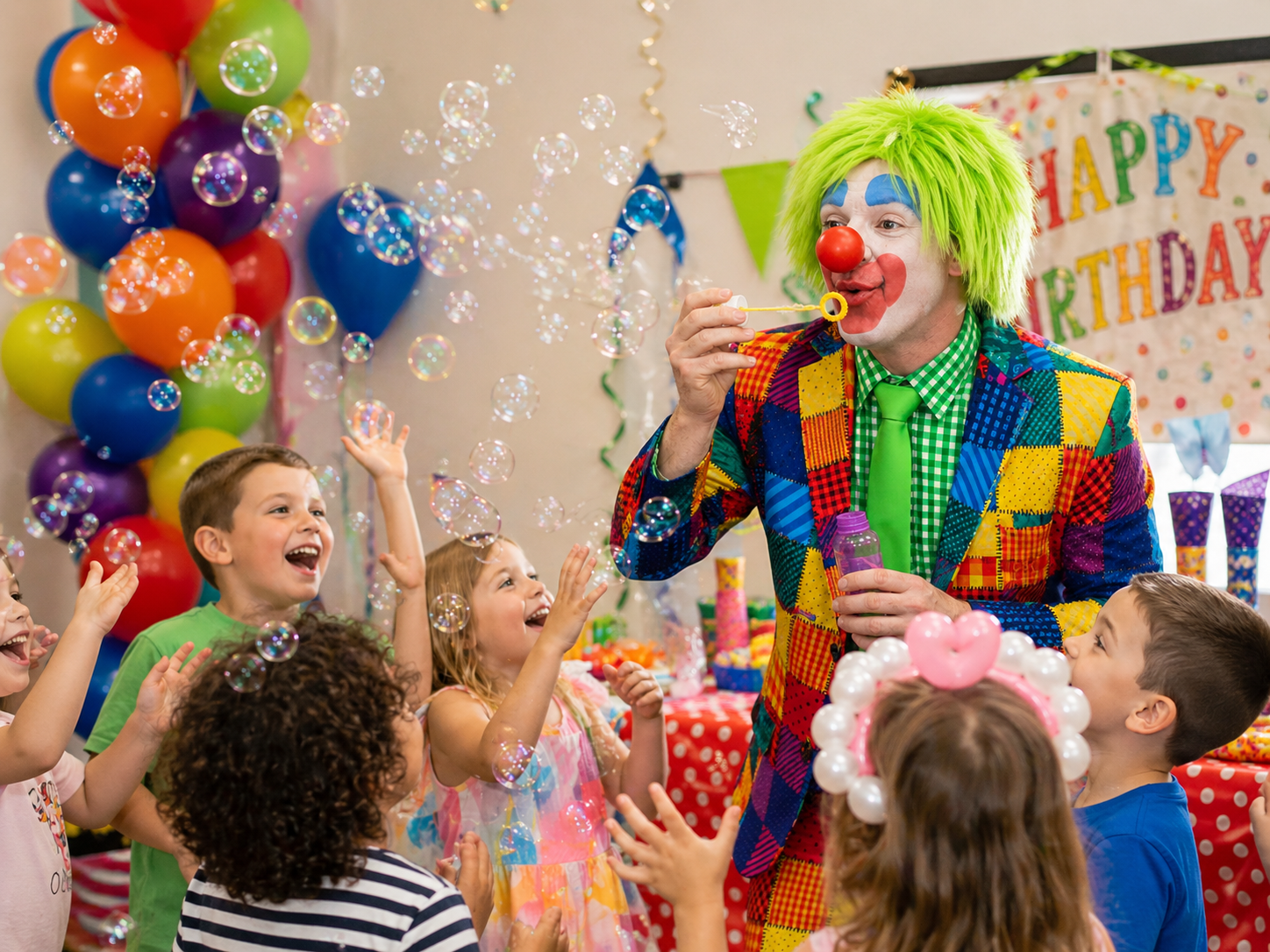 Picco the Clown entertaining kids